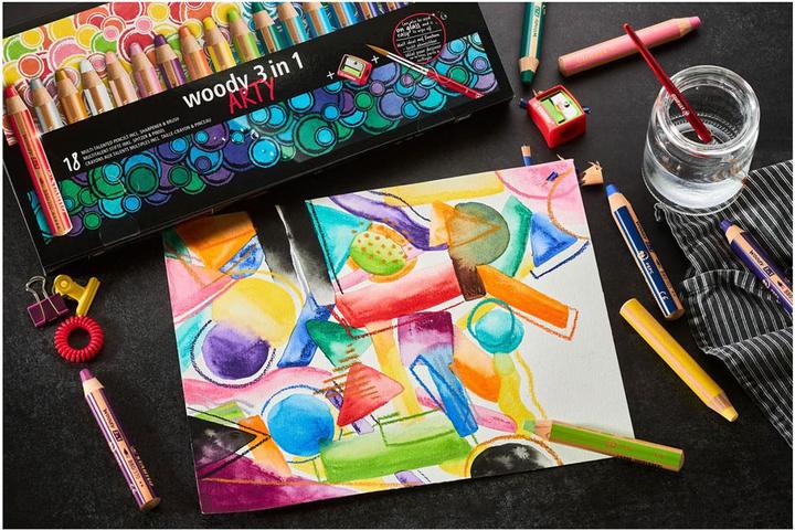 Produktbild STABILO Woody 3in1 Arty 18er Etui (Sortiert, 18 x)