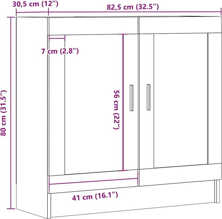 Immagine prodotto VidaXL Bücherschrank Altholz-Optik 82,5x30,5x80 cm Holzwerkstoff (82,5 x 30,5 x 80 cm)