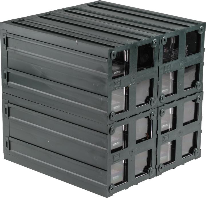 Actual product image Rs Pro Plastic drawer magazine Transparent, 8 drawers, 208mm x 208mm x 222mm