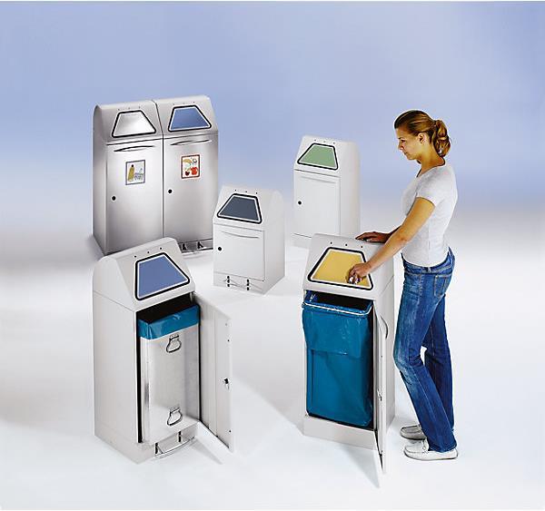 Actual product image kaiserkraft System recyclable waste collectors, manually operated flap (45 l)