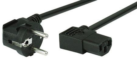 Produktbild Tecline Netzanschlusskabel, Schukostecker / Kaltgerätebuchse abgewinkelt, schwarz, 1,8 m Netzanschlusskabel (1.80 m)