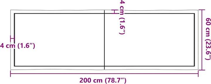 Produktbild VidaXL Aneta (200 x 6 x 60 cm)
