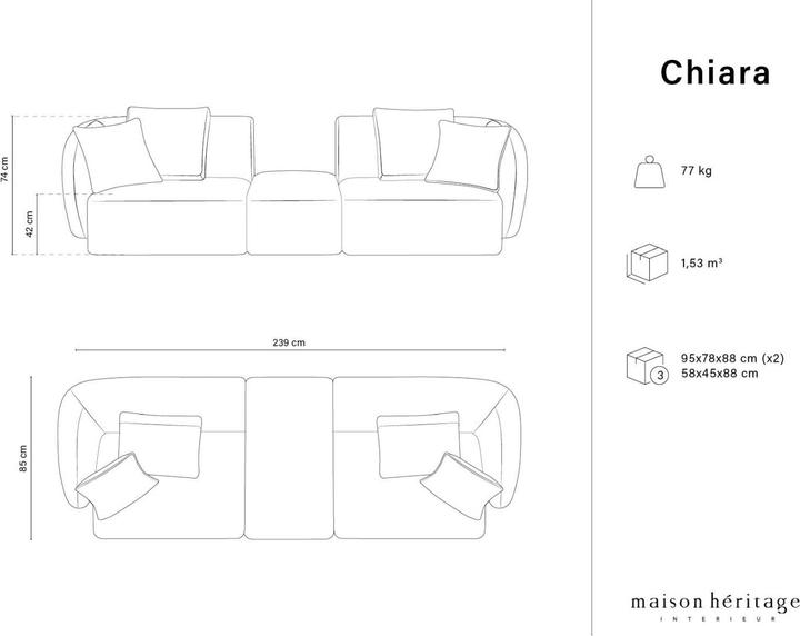 Actual product image Maison Heritage Chiara (2 person sofa, 3-seater, 4-seater)