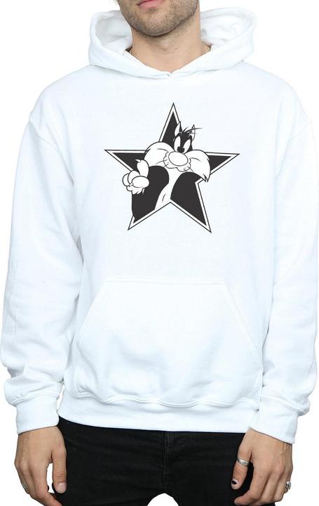 Actual product image Looney Tunes Mens Sylvester Mono Star Hoodie (XXL)