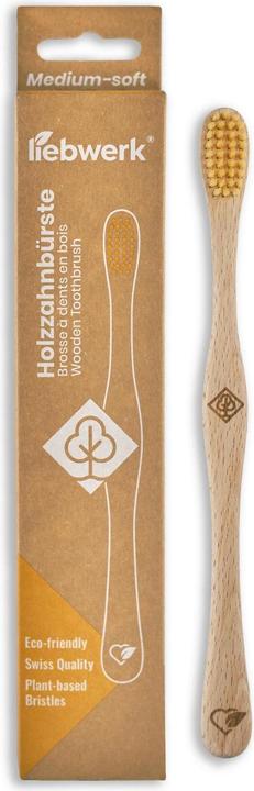 Produktbild Liebwerk Holzzahnbürste Ricine Leaf (Mittel, 1 x)