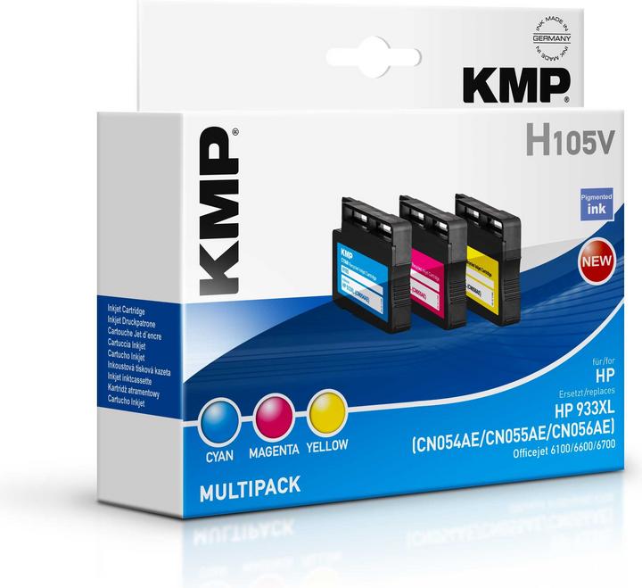 Actual product image KMP 105V Value pack C/M/Y comp. with HP 933 XL (M, C, Y)