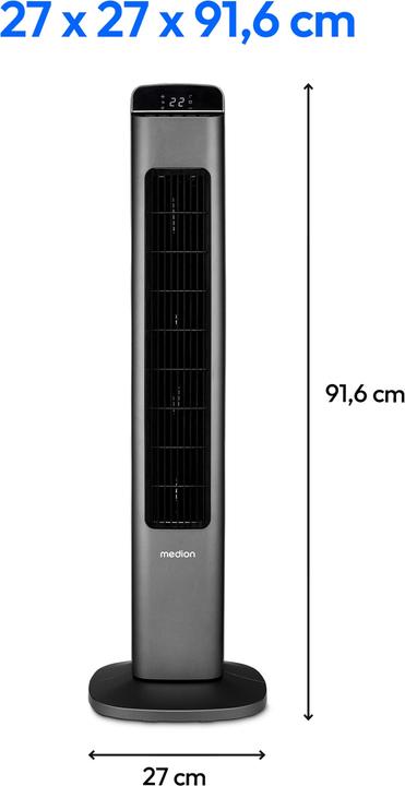 Produktbild Medion TURMVENTILATOR MD10809 5 Geschwindigkeitsstufen, 45 Watt Leistung, Touch-Bedienfeld, LED Display, in (50 dB)
