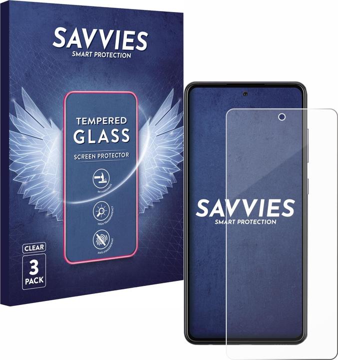 Actual product image Savvies Tempered Glass (3 Piece, Samsung Galaxy A72 5G)