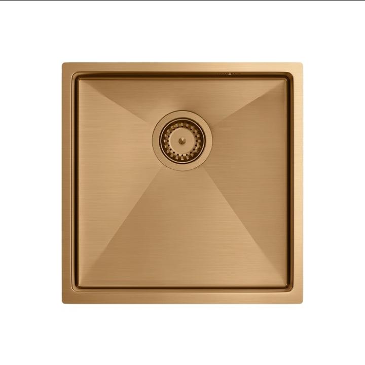 Immagine prodotto Q Company PAUL SteelQ Lavello in rame PVD con sifone 1 vasca b (Lavello sottopiano)