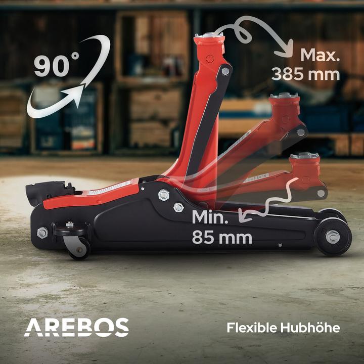 Actual product image Arebos 2t Hydraulischer Rangierwagenheber mit Gummiauflagen