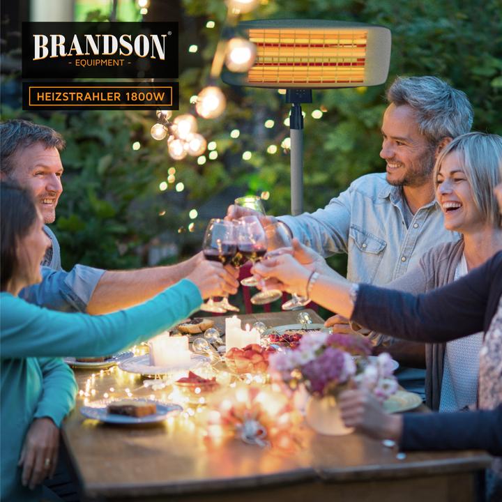 Produktbild Brandson Infrarot Heizstrahler, Wärmelampe, Terrassenheizstrahler, Wickeltischheizstrahler mit Fernbedienung (1800 W)