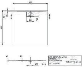 Immagine prodotto Villeroy & Boch V&B Piatto doccia ARCHITECTURA METALRIM quadrato 1000x1000x15mm bianco