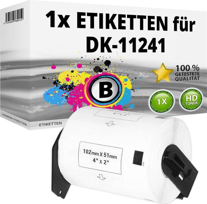 Produktbild Druckfuxx 1x Etikette kompatibel Brother P-Touch QL 1000 Series 1050 1050N 1060N