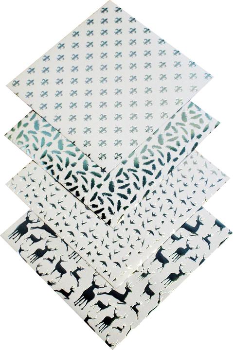 Immagine prodotto Gebrüder Bertels Carta pieghevole "Silver X-Mas", 15 x 15 cm, 32 fogli (110 g/m², 32 x)