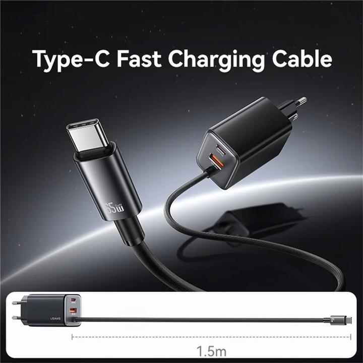 Immagine prodotto Usams Ładowarka sieciowa JC Series CC266 65W GaN Fast Charger 2xUSB-C 1xUSB-A czarny (65 W)