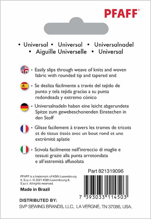 Label énergétique Pfaff PF AIGUILLE UNIVERSELLE 70/10 5PK