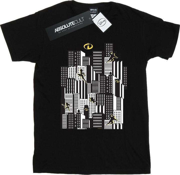 Actual product image Disney Womens/Ladies The Incredibles Skyline Cotton Boyfriend T-Shirt (L)