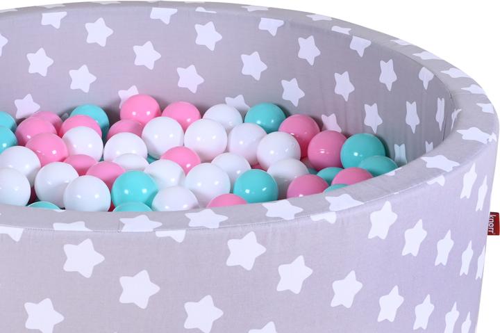 Immagine prodotto Knorrtoys Palla da biliardo morbida - "Stelle bianche e grigie" - 300 palline rosa/crema/azzurro