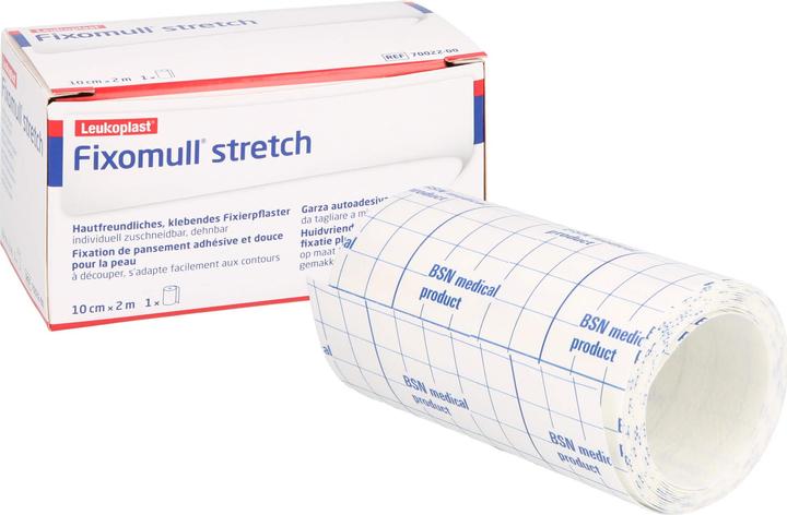 Actual product image BSN Fixomull stretch 10 cm x 2 m adhesive fleece for full-surface dressing fixation, 1 plaster (1 x)