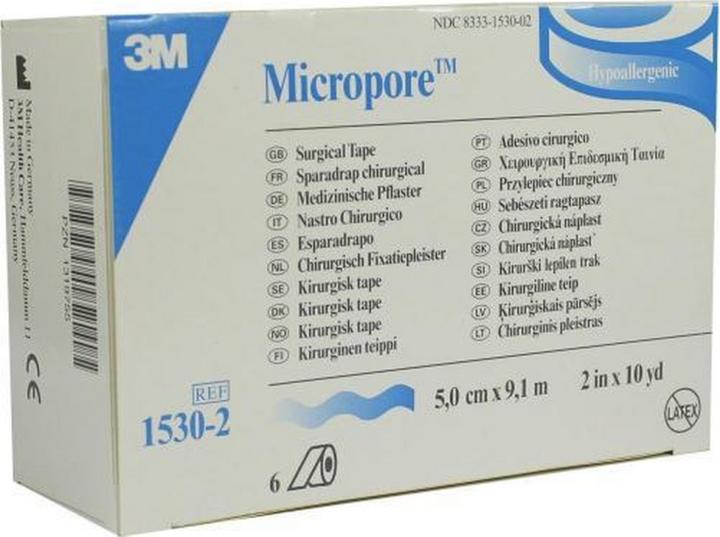 3M MICROPORE WEI 9.10MX5.00CM (6 x)