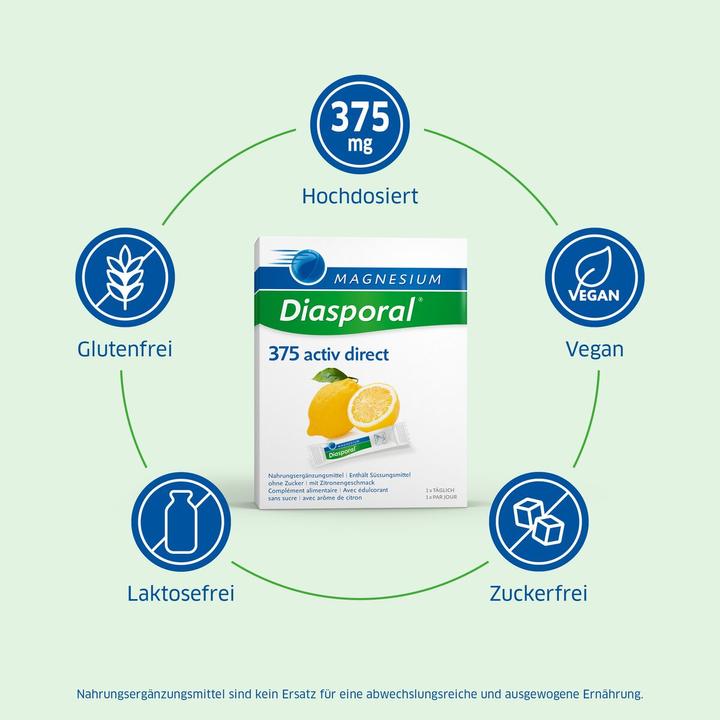 Produktbild magnesium diasporal Magnesium Activ Direct (60 Stück, Pulver, 154 g)