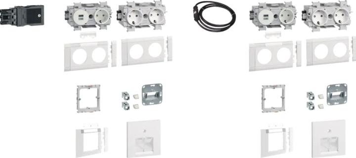 Immagine prodotto Hager 2 postazioni di lavoro ciascuna 3h+USB GAPSET2 Caricatore 15W 2xRJ45 Cat.6A traffico bianco