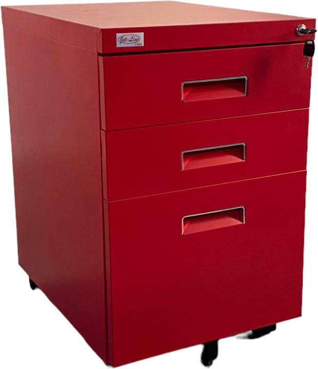 Image du produit Jet-Line Rollcontainer PAUL rouge Armoire à roulettes Caisson de bureau knock-down