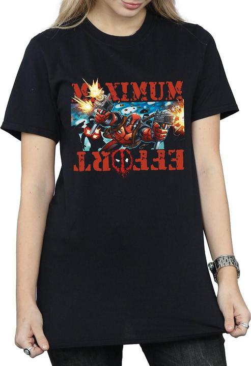 Actual product image Womens/Ladies Deadpool Maximum Effort Cotton Boyfriend T-Shirt (L)