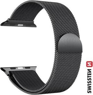 Image du produit Swissten Mesh band for apple watch 42-44 mm black (42 mm, 44 mm, Acier inoxydable)