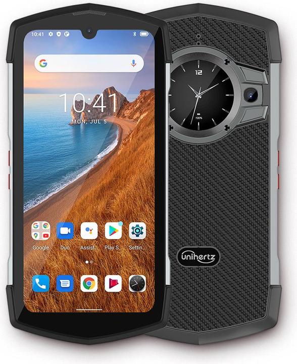 Unihertz TickTock -puhelin, 128/8 Gt, musta (128 GB, Black, 1.30", 48 Mpx, 5G)