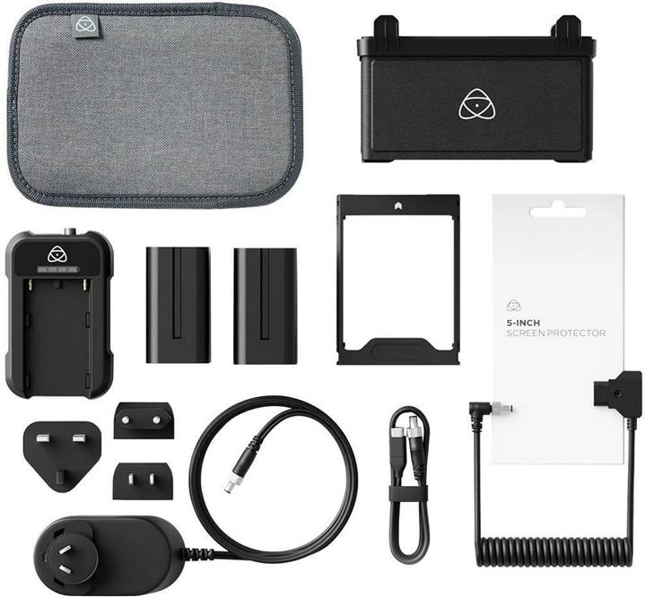 Actual product image Atomos 5" Accessory Kit (copy) (Various video accessories, Cable, Charger, Rechargeable battery)