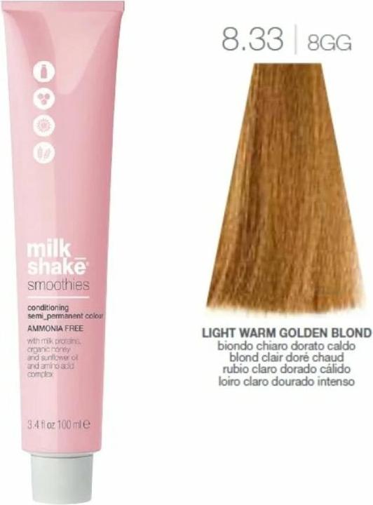 Produktbild Milk_Shake 8.33 Smoothies Semi-Permanent Colour 100ml Light Warm Golden Blonde (Light Warm Golden Blonde)