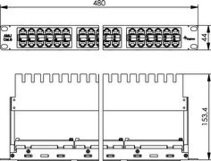 Immagine prodotto Telegärtner Patch Panel - RJ-45/RJ-11/RJ-12 X 48 - Grigio chiaro, RAL 7035 - 1U - 4