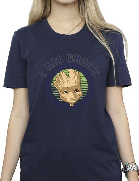 Actual product image Guardians of the Galaxy Womens/Ladies Groot Varsity Cotton Boyfriend T-Shirt (L)