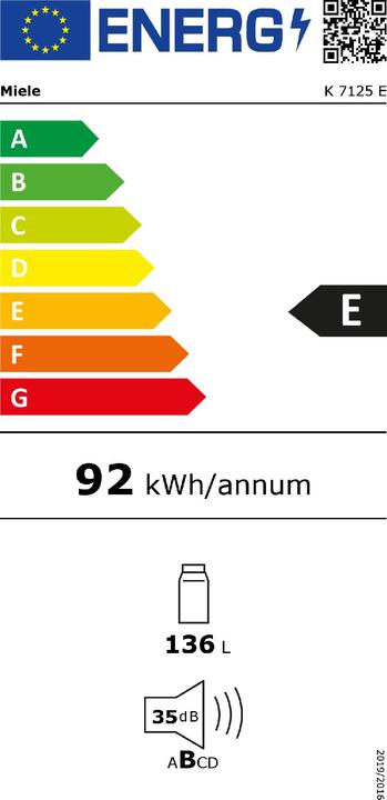 Energie-Label Miele K 7125 E (136 l)