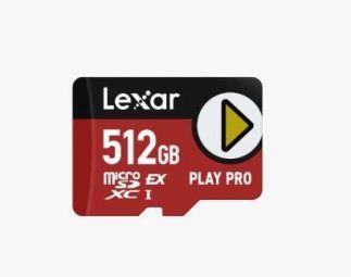 Actual product image Lexar MEMORY MICRO SDXC 512GB UHS-I/PLAY LMSXPS0512G-BNNNG (512 GB, microSDXC, U3, UHS-I)