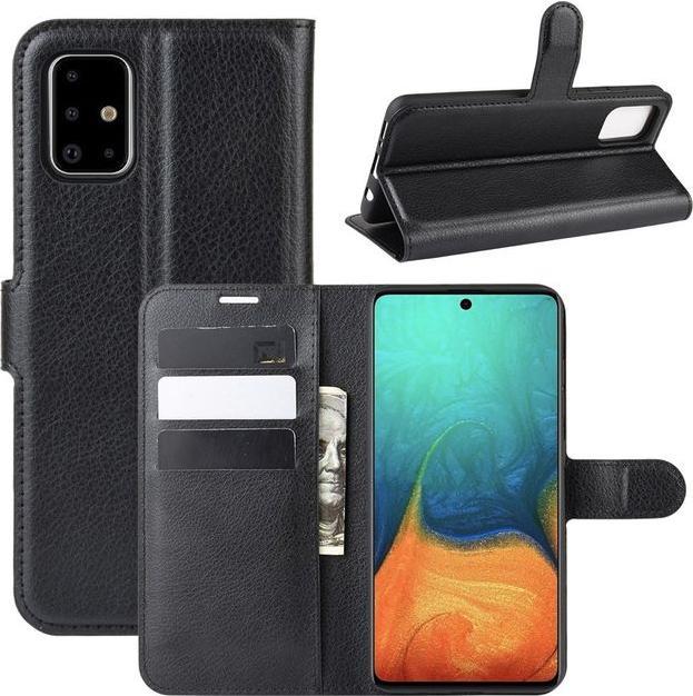 Actual product image MU Classic Litchi Leather Bookcover Series (Samsung Galaxy A71)
