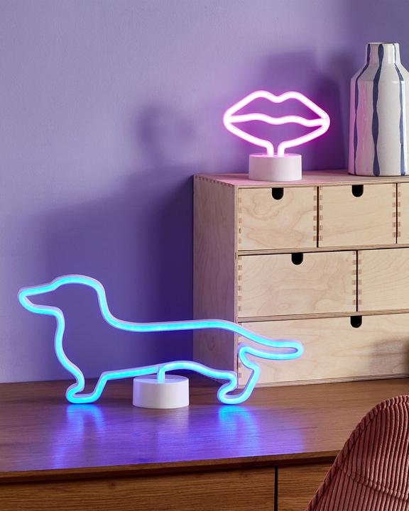 Produktbild Beliani Neonlicht LED Dekofigur rosa Mund 15 cm FLORA (300 lm)