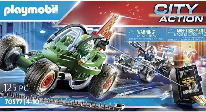 Immagine prodotto Playmobil Kart della polizia: l'inseguimento del rapinatore di casseforti (70577, Playmobil City Life)