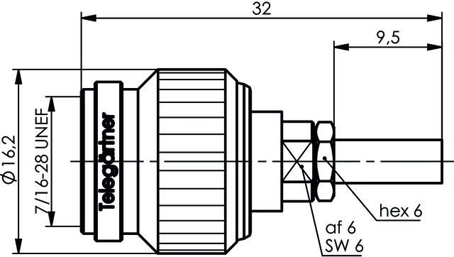 Produktbild Telegärtner TNC-Kabelstecker Crimp G07 50 Ohm, crimp/crimp, Professional, A2903, G07 (RG-316/U) (Stecker und Verbinder)