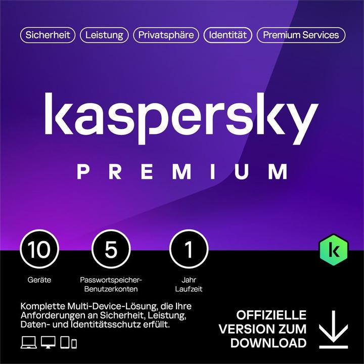 Kaspersky Premium 10device 1year Download (10 User, 1 Geräte/User, 12 Monate)