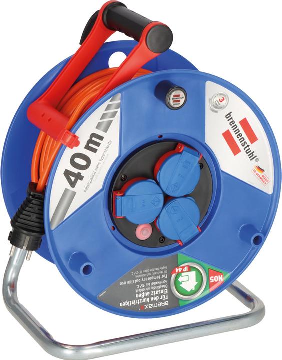 Brennenstuhl 1208750 Cable Reel 40 m Orange Earthing Contact Plug (40 m, 1.50 mm²)