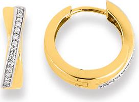Natsumi Schmuck Klappcreolen Gelbgold 18K/750 mit Zirkonia (750/18 K Gelbgold)