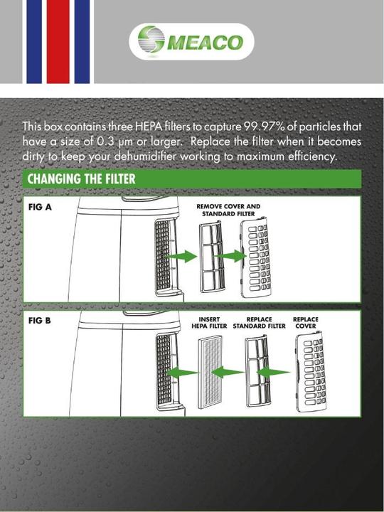 Actual product image Meaco HEPA filter 3-pack of 20L Low Energy (3 x)