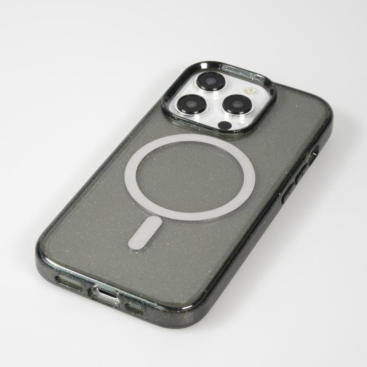 Produktbild PhoneLook Hülle Hartes Silikon mit Glitzer Rückseite und MagSafe (Apple iPhone 15 Pro)