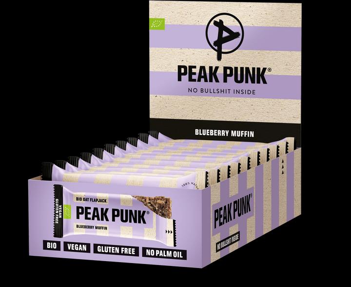 Actual product image Peak Punk Organic Oat Flapjack (Blueberry Muffin, 12 pcs., 720 g)