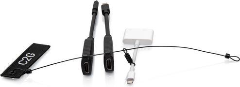 Produktbild C2G Universal 4K HDMI® Dongle-Adapterring mit farbcodiertem Mini-DisplayPort™, USB-C® und Lightning (USB Typ-C, Lightning, Mini DP)