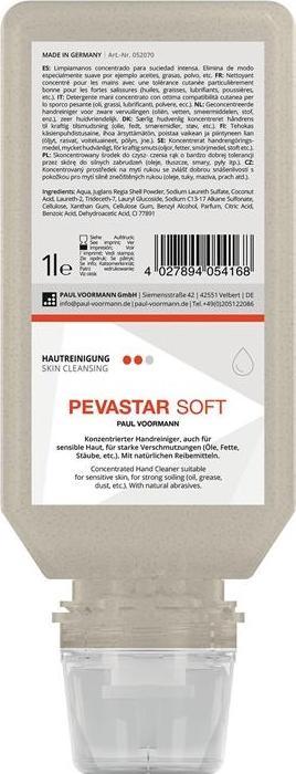 Paul Voorman Handreinigung Pevastar SOFT 1 l silikon- und lösemittelfrei Softflasche PAUL VOORMANN (Flüssigseife, 1000 ml)