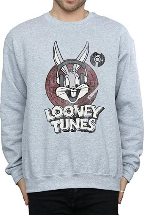 Actual product image Looney Tunes Mens Bugs Bunny Circle Logo Sweatshirt (M)