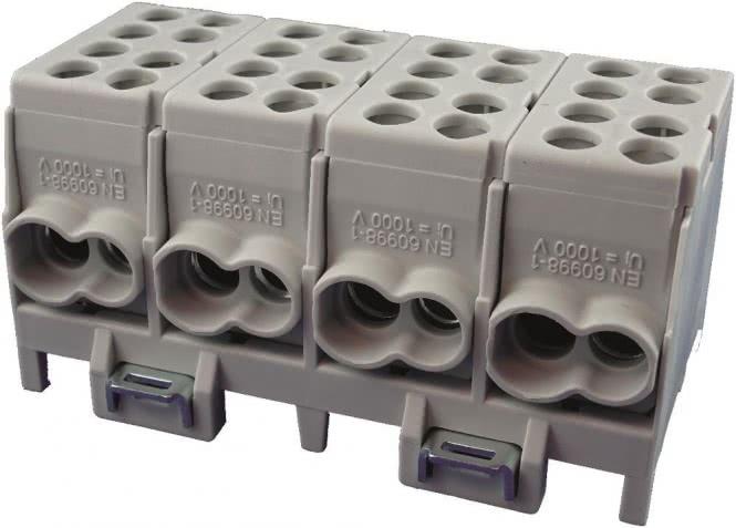 Image du produit Pollmann Elektrotechnik Borne de dérivation principale grise 4 pôles 25qmm HLAK-25 4/8gr-S 1